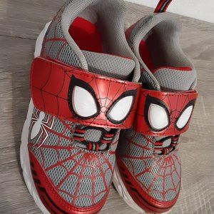 SPIDERMAN MARVEL LIGHT UP! KIDS BOYS SIZE 12 BLACK GRAY RED BLUE SNEARKERS